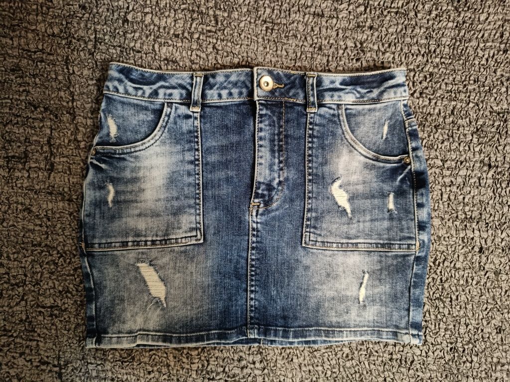 Fustă scurtă grunge din denim, Only jeans