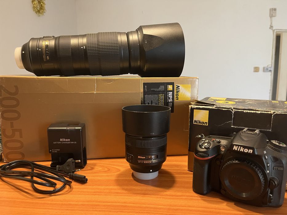 Kit Nikon D7100 + Nikon 200-500mm 5.6E + Nikon 85mm 1.8G