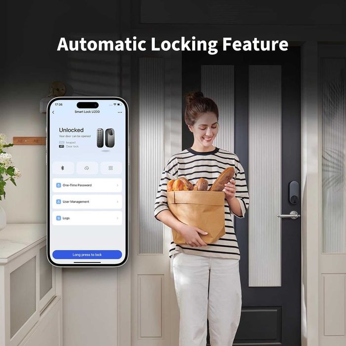 Aqara U200 - Умна брава с Matter, Apple Home Key и пръстов отпечатък