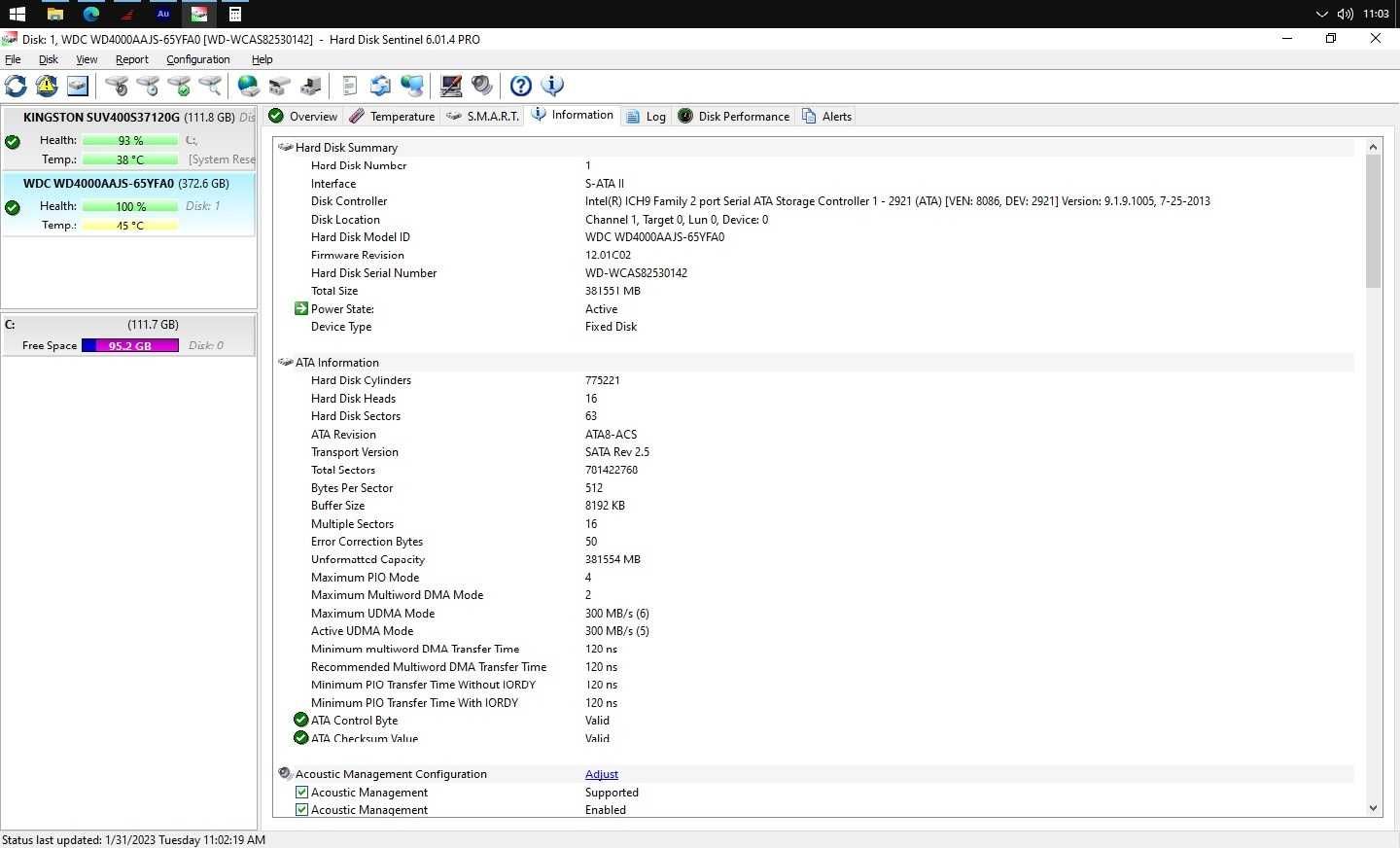 HDD PC SATA3 Western Digital 400 GB