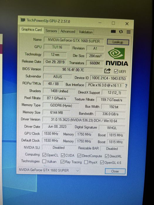 Asus ROG STRIX Gaming GTX 1660 Super