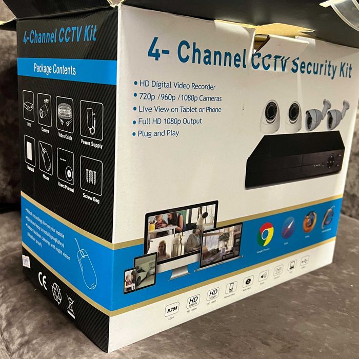 Камеры + Рег DVR 4-канальный видеорегистратор + 500гб жесткий диск