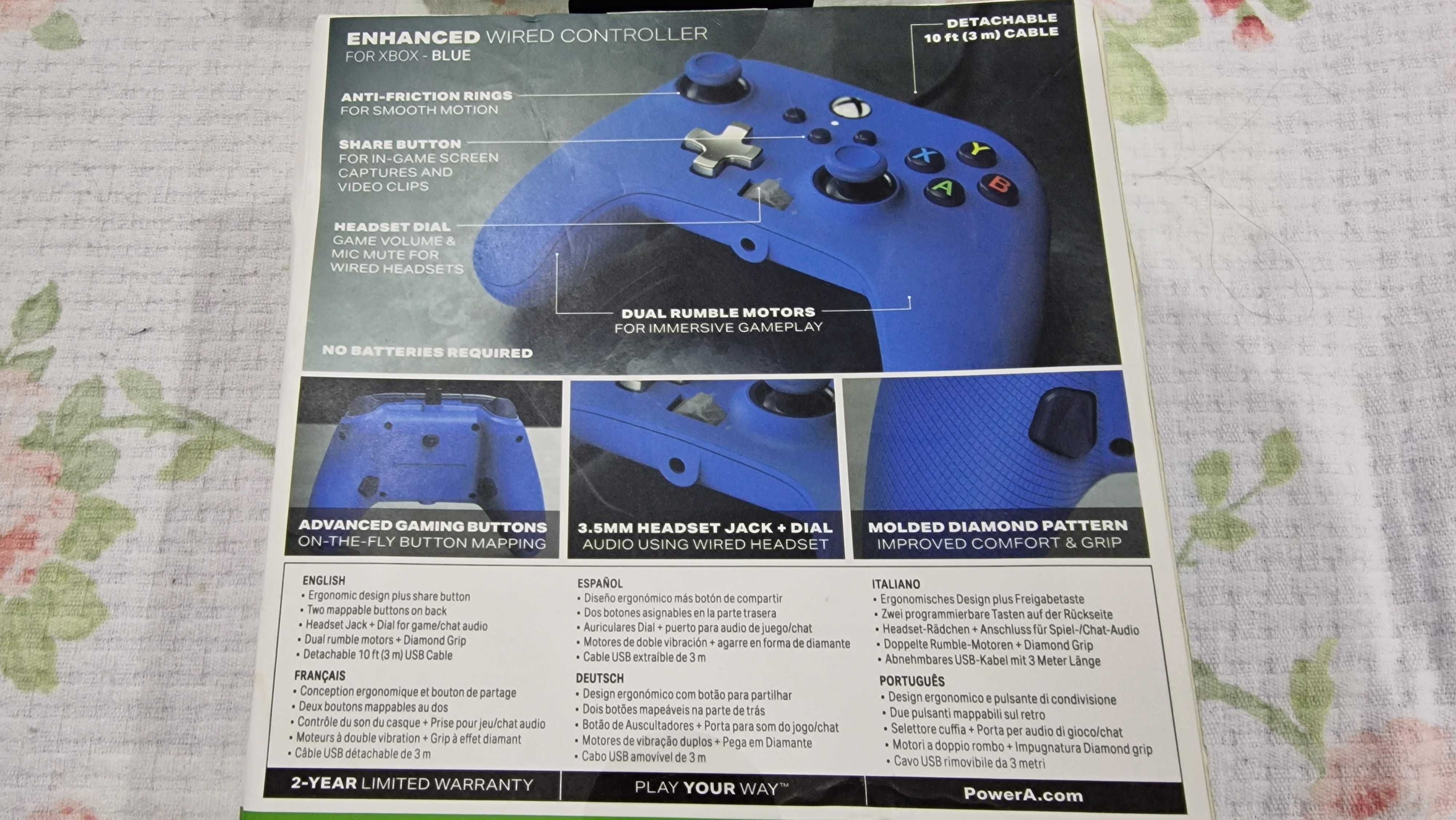POWERA Enhanced Xbox Series controler cu cablu Sapphire Fade