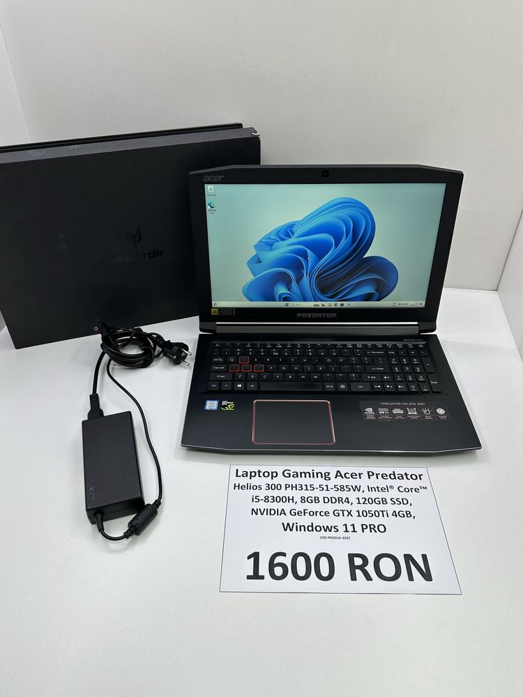 Laptop Gaming Acer Predator Intel Core i5-8300H 8GB Ram DDR4 SSD 120GB
