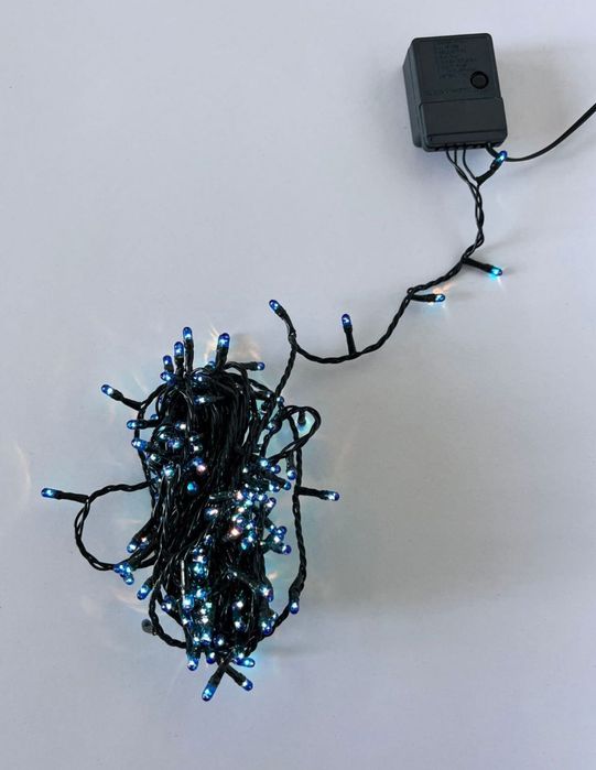 Instalatie de craciun, 200 LED, 700 cm, lumina albastra-rece