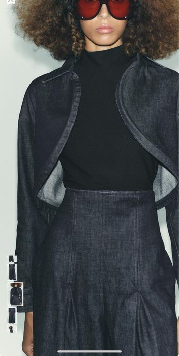 ДЬНКИ ZARA ZW колекция с широки крачоли и висока талия, размер М