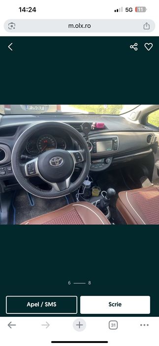 Vând toyota yaris din 2011 keylessgo maşina este impecabilă 300000km