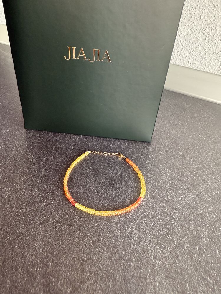 Bratara JiaJia din aur 14k cu safire portocalii