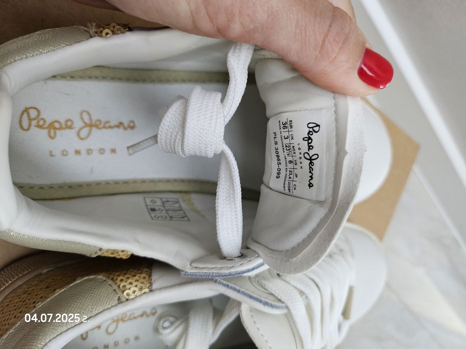 Бели Кожени обувки Pepe Jeans London 36 номер