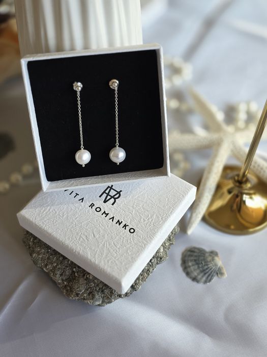 Сребърни обеци от перли
