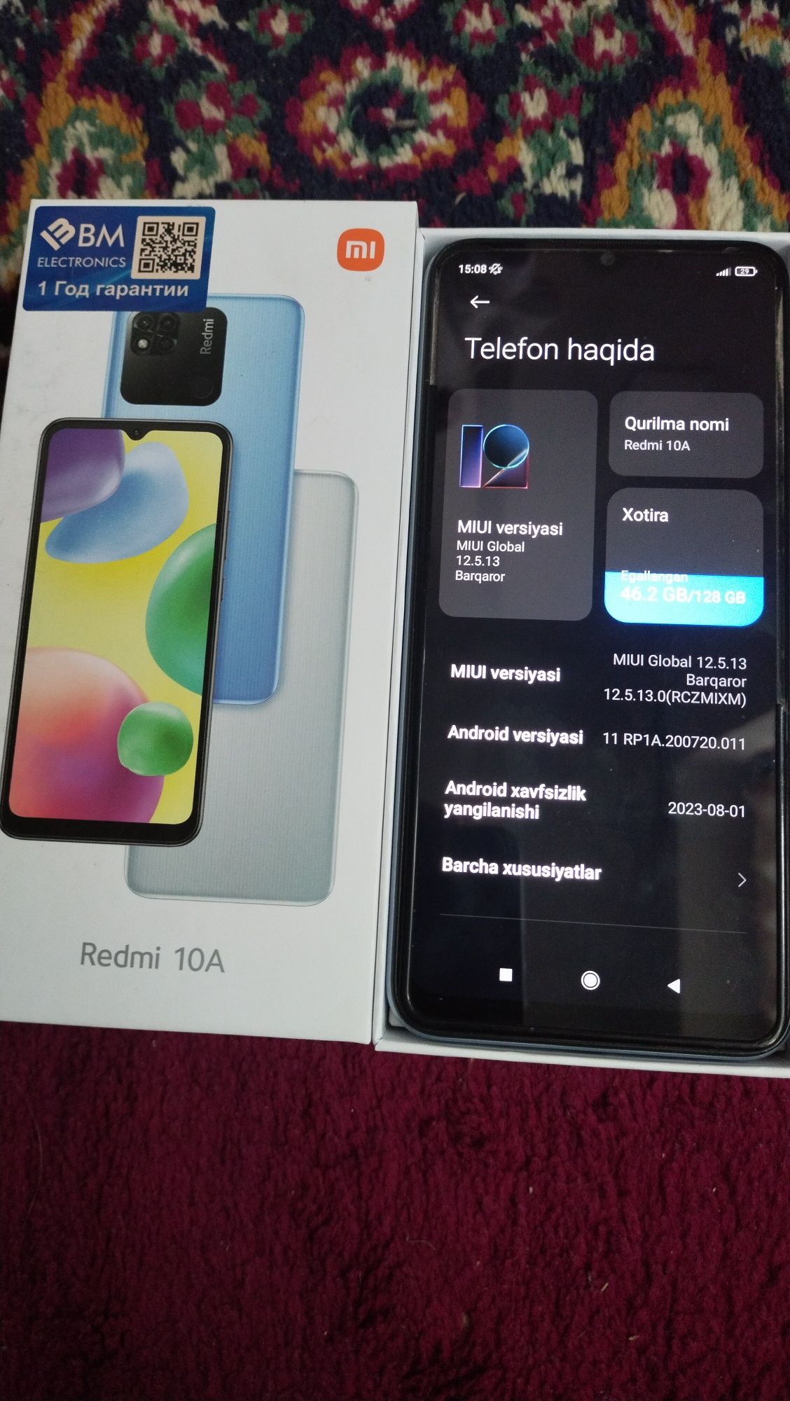 Redmi 10 A 4/128 xolati ideal