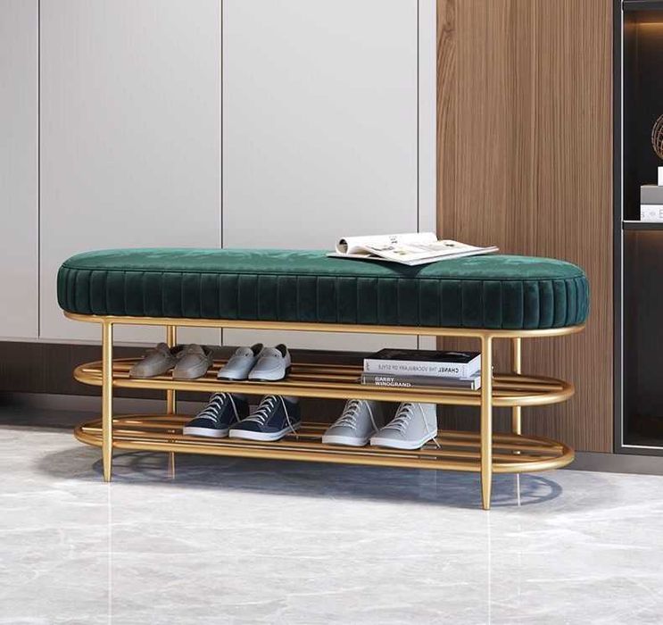 Банкетка-обувница, Пуф - зеленого цвета