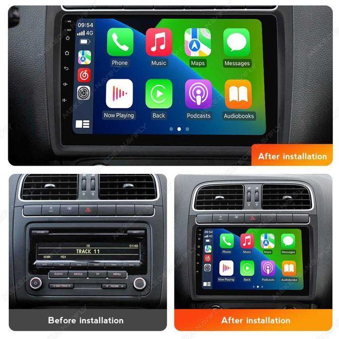 NAVIGATIE Android 14 VW Polo 6R 2008 2019 Waze YouTube CarPlay +CAMERA
