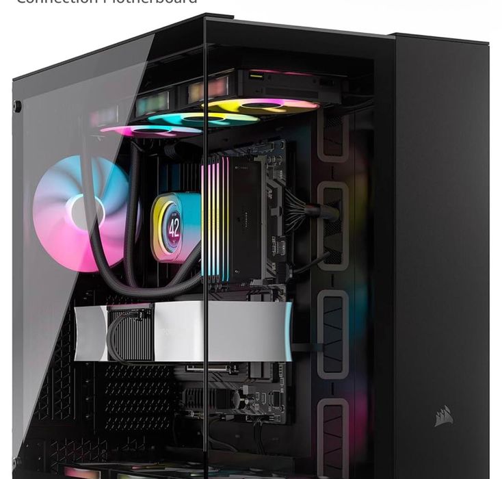 Carcasă PC CORSAIR iCUE Link 6500X RGB din sticlă securizată mATX Mid-