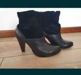 Botine elegante negre din piele, marimea 37, transport gratis