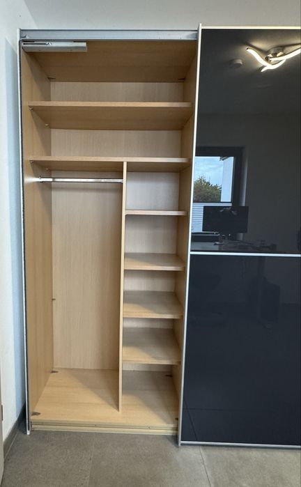 Dressing/Dulap 280/220/63 cm 3 usi culisante sticla gri/oglinda