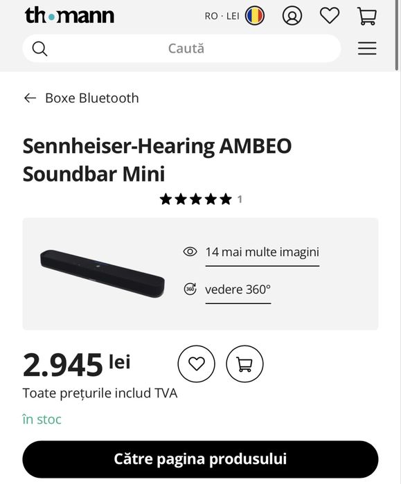 SoundBar SENNHEISER • Nou • Sigilat