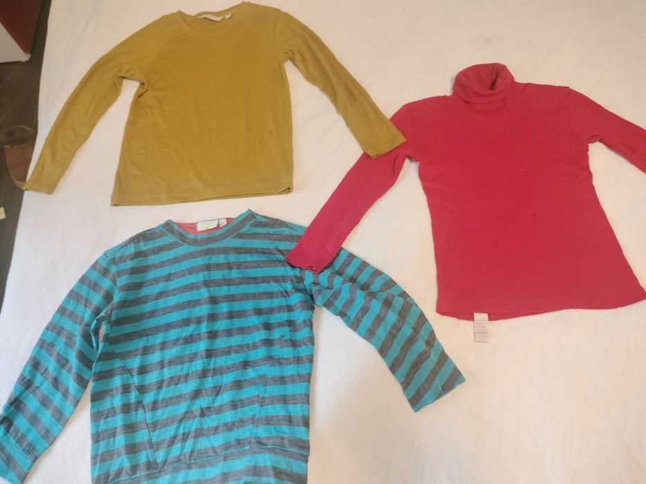 Vand lot bluze din Lana merinos cu matase, marini 122 - 128