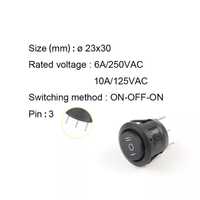 Buton 3 pozitii I-0-II 220V/3A Negru