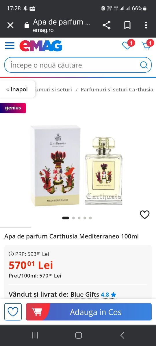 Apa de parfum Carthusia Mediterraneo 100ml