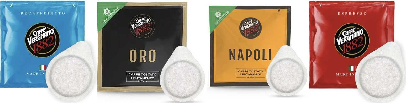 кафе pods/pod/сашета/хартиени дози VERGNANO ESPRESSO 150бр внос ИТАЛИЯ