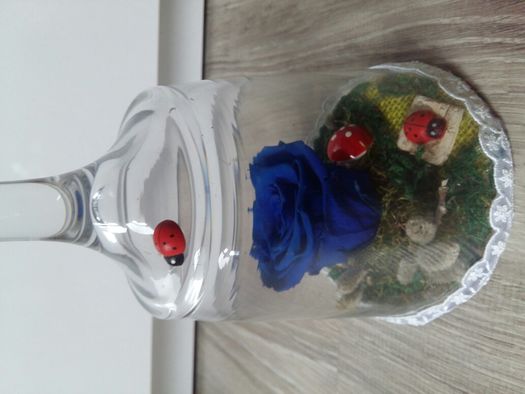 Handmade Trandafir criogenat albastru decorațiuni