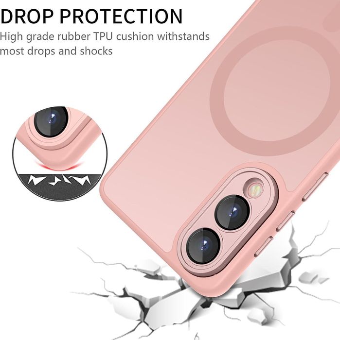 Матов magsafe кейс за samsung galaxy s25 edge - розов