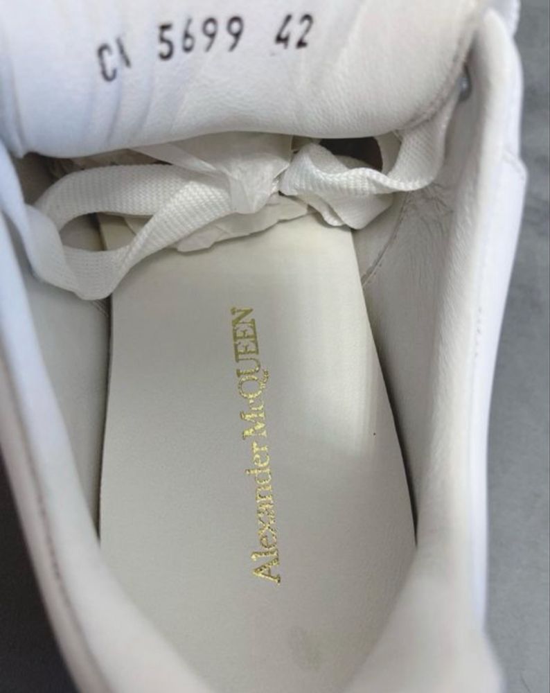 Adidasi Alexander Mcqueen full white piele naturala