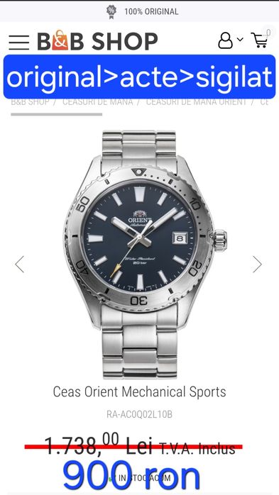 Ceas Orient Mechanical Sports