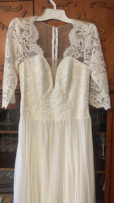 Rochie mireasa dantela voal NOUA