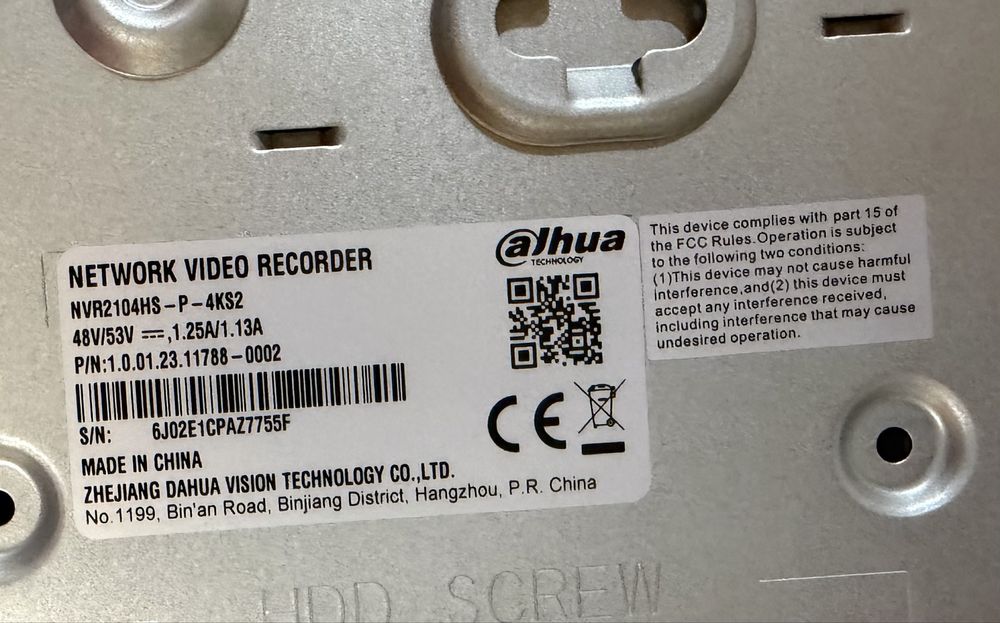 NVR Dahua 4 canale, 4K UHD