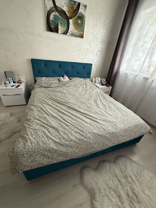 Pat dublu cu tot cu saltea 160*200