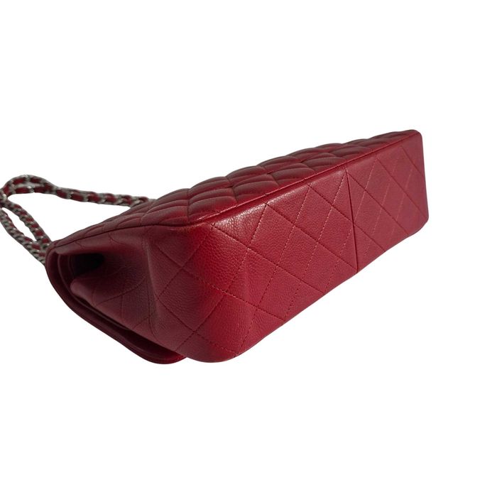 Liquid Money vinde - Poseta Chanel Timeless Classic Jumbo Red, silver