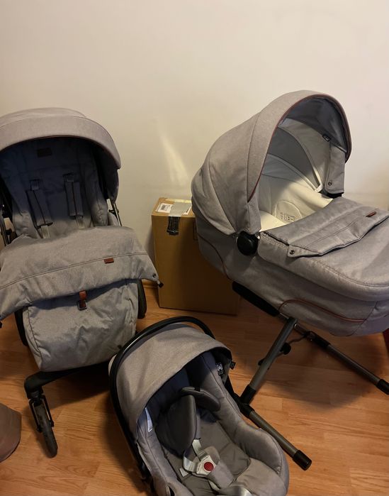 Carucior 3 in 1 Inglesina Quad cu baza Isofix si kit auto landou