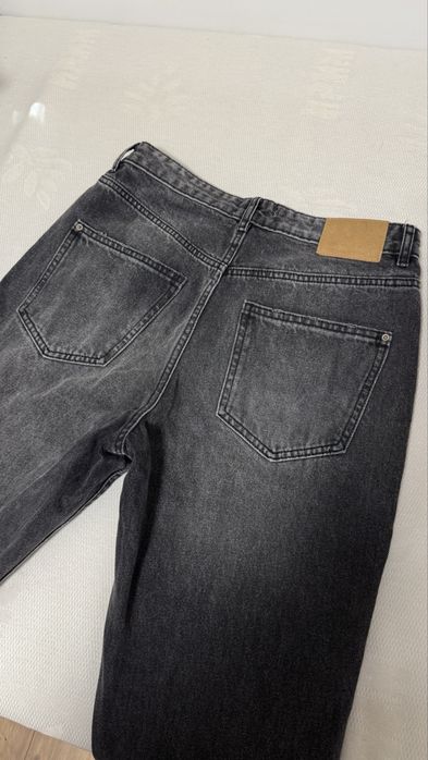 Джинси Mom Fit в стилен графитов цвят