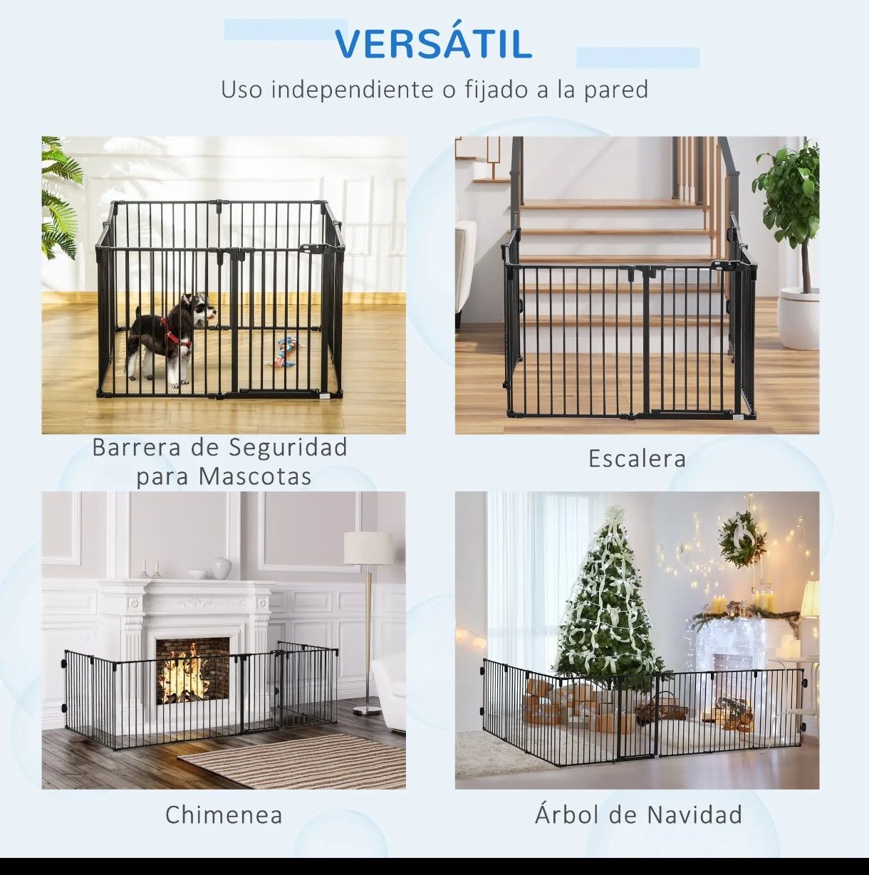 Barieră de Securitate pentru Câini, țarc pliabil 8 panouri