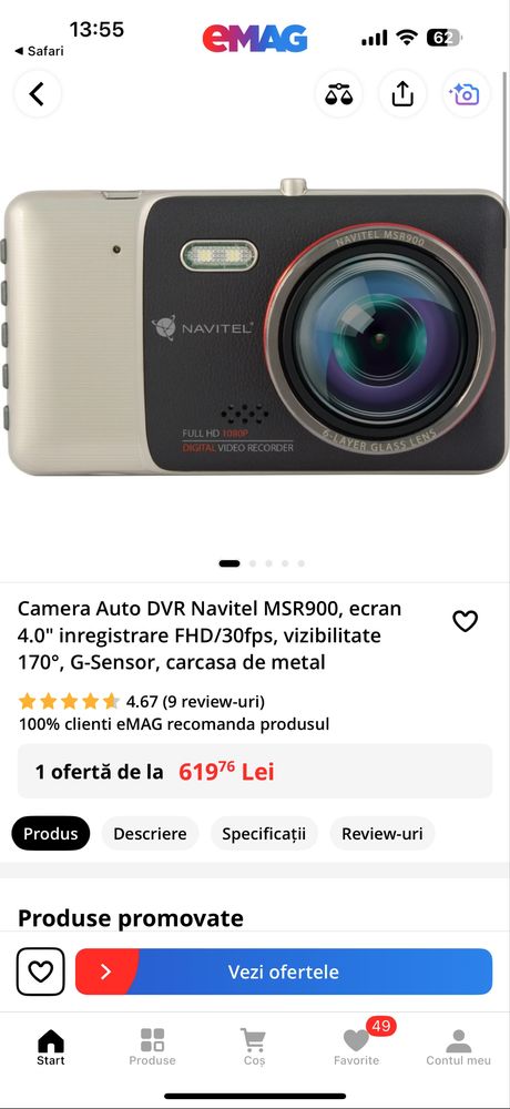 SIGILAT ! Camera auto Navitel MSR900 - Full HD