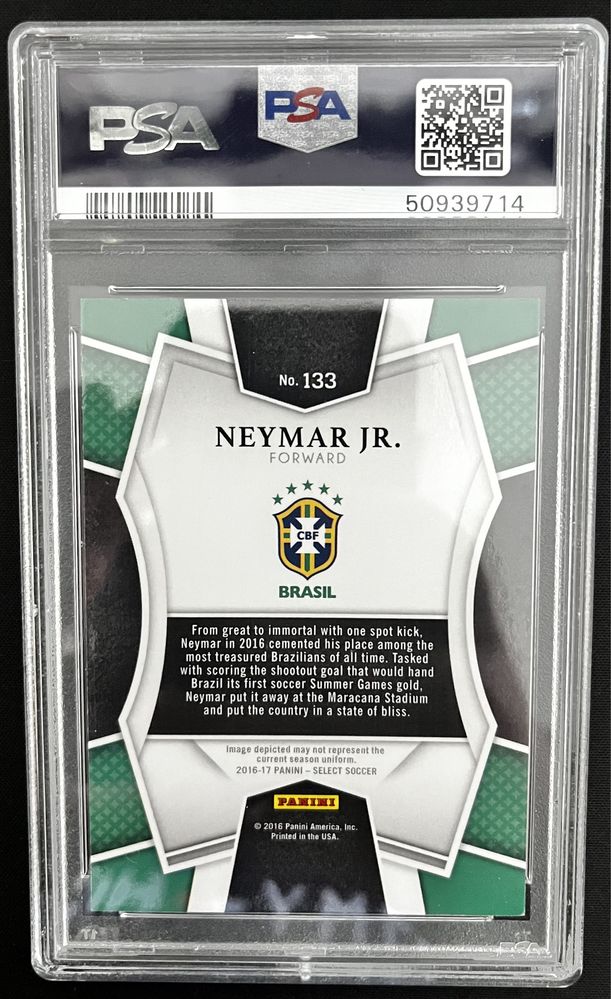 Neymar Jr. 2016 Panini Select Multi - Prizm Color PSA 8 Graded