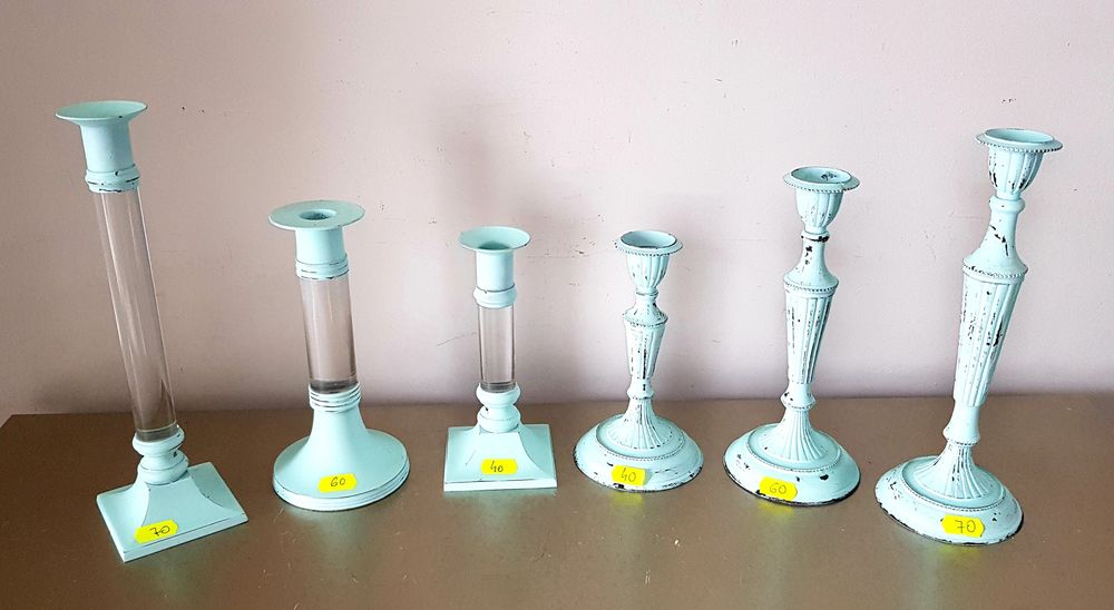 Sfeșnic vechi din metal și plexic