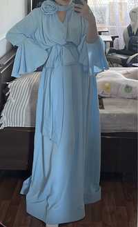 Платье голубого цвета 42 размер