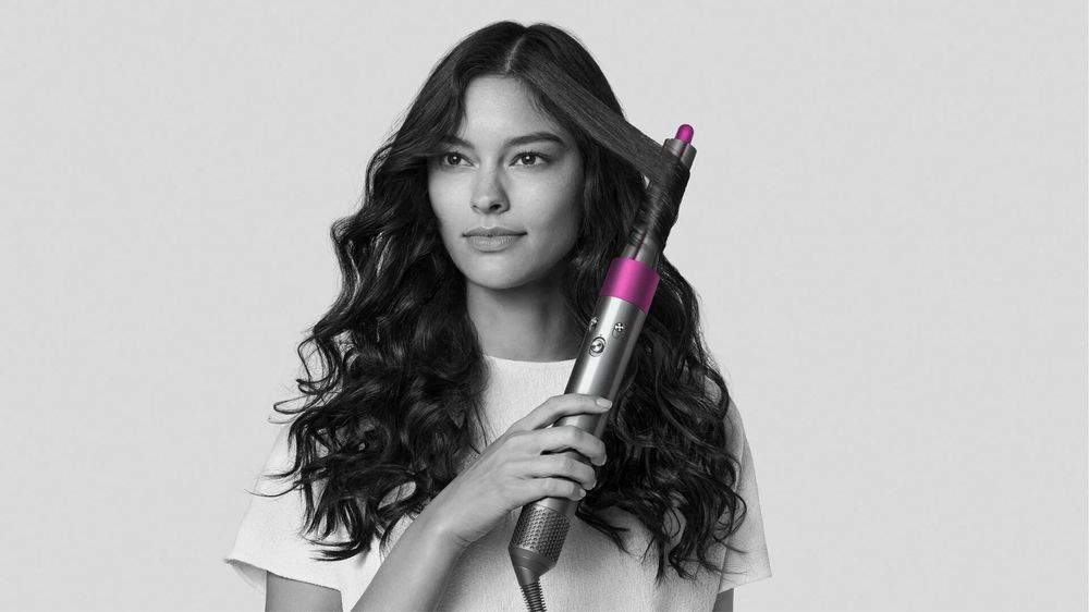 Dyson purple wavy curls set