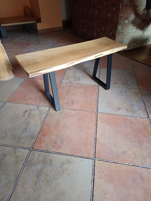 Masa cafea stejar cu picioare metalice reglabile
