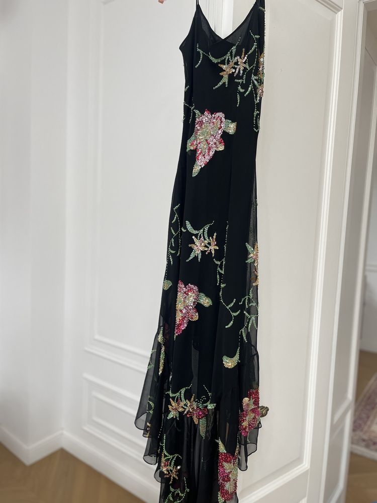 Rochie de seară Doina Levintza - piesă unicată brodată manual cu paiet