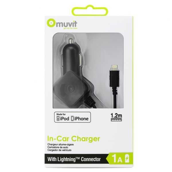 Incarcator auto dedicat apple iphone lightning MUVIT NOU - SIGILAT