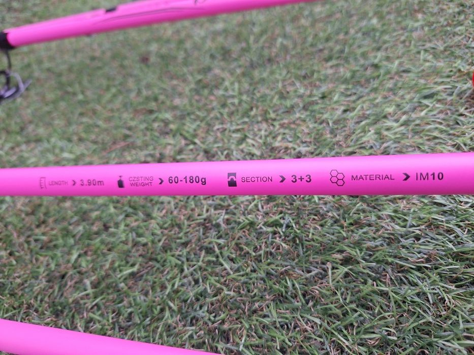 SET 2 Feedere FL BLACK FORCE PINK 3.90m 60-180g + 2 Mulinete PRO FL FL