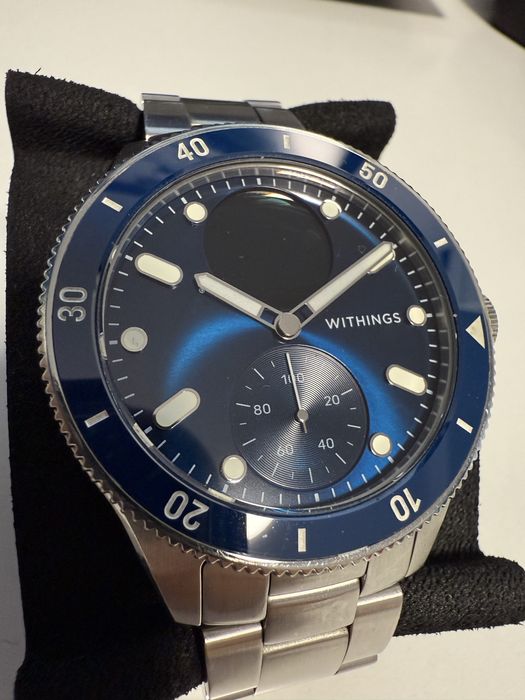 Withings Scanwatch Nova Blue - Ceas inteligent hybrid, 42mm