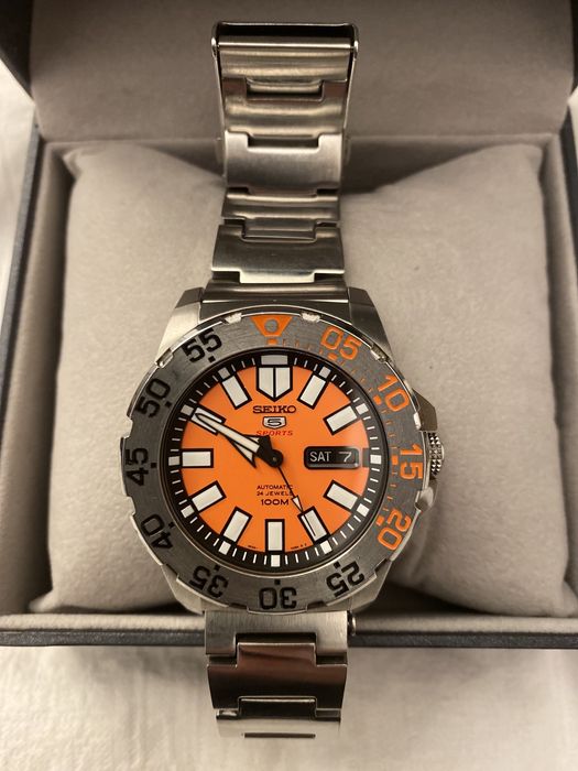 Seiko 5 Sports Orange Baby Monster SRP483K1