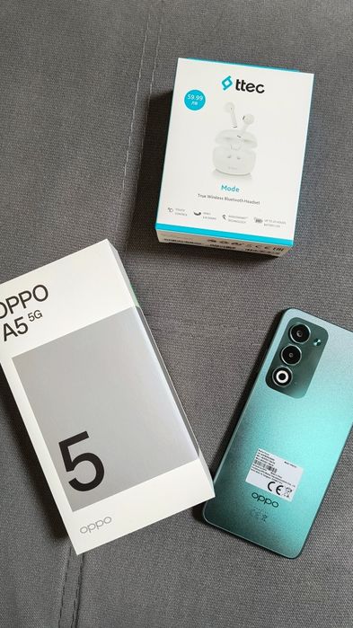 Телефон Oppo A5 5G нов + слушалки
