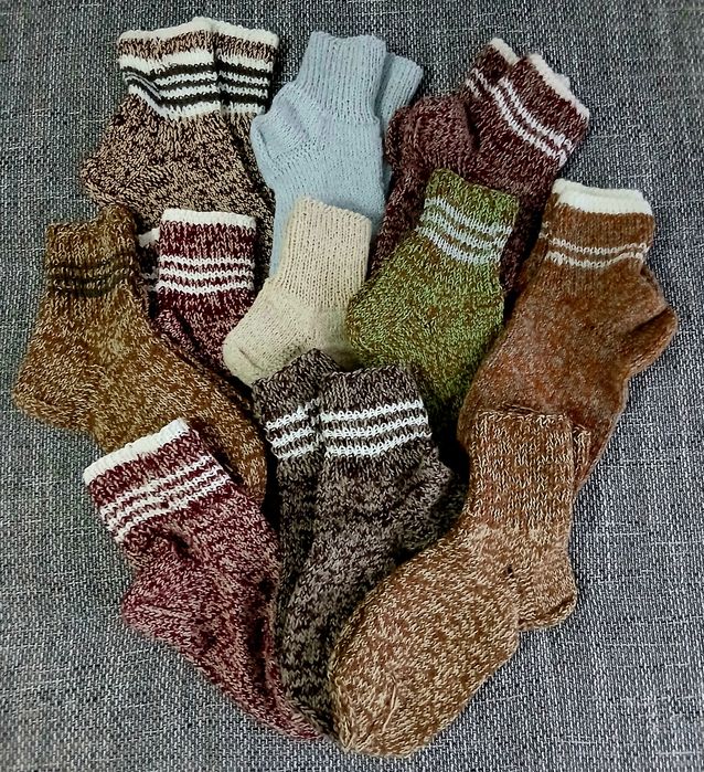 Șosete de lână croșetate manual – mărimi 39-45, diverse culori