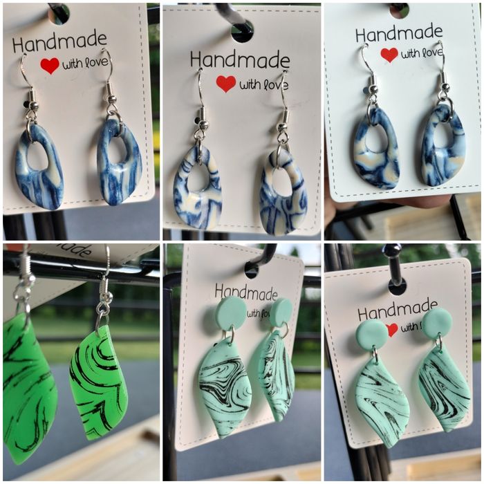 Cercei unicat, handmade, lut polimeric, argint 925